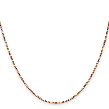 14K Roségold 1mm Venezianer Glieder mit Karabinerverschluss Halskette