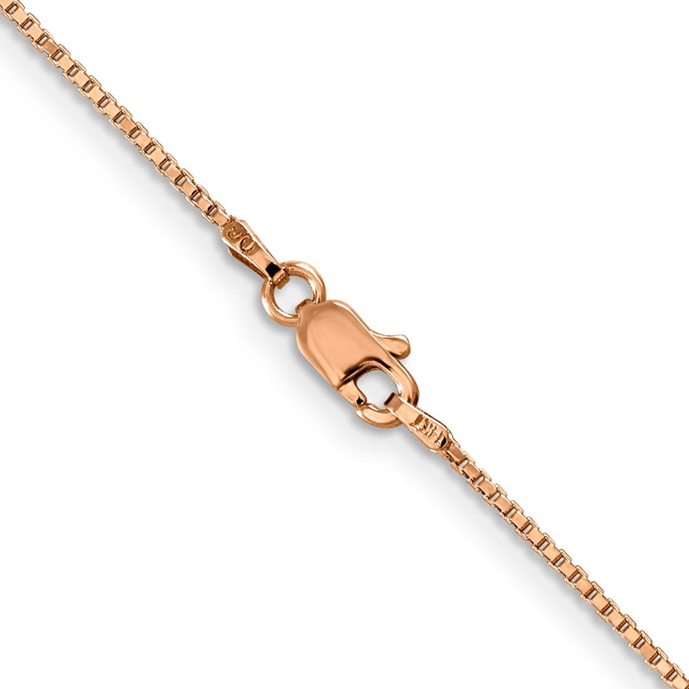 14K Roségold 1mm Venezianer Glieder mit Karabinerverschluss Halskette
