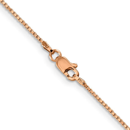 14K Roségold 1mm Venezianer Glieder mit Karabinerverschluss Halskette