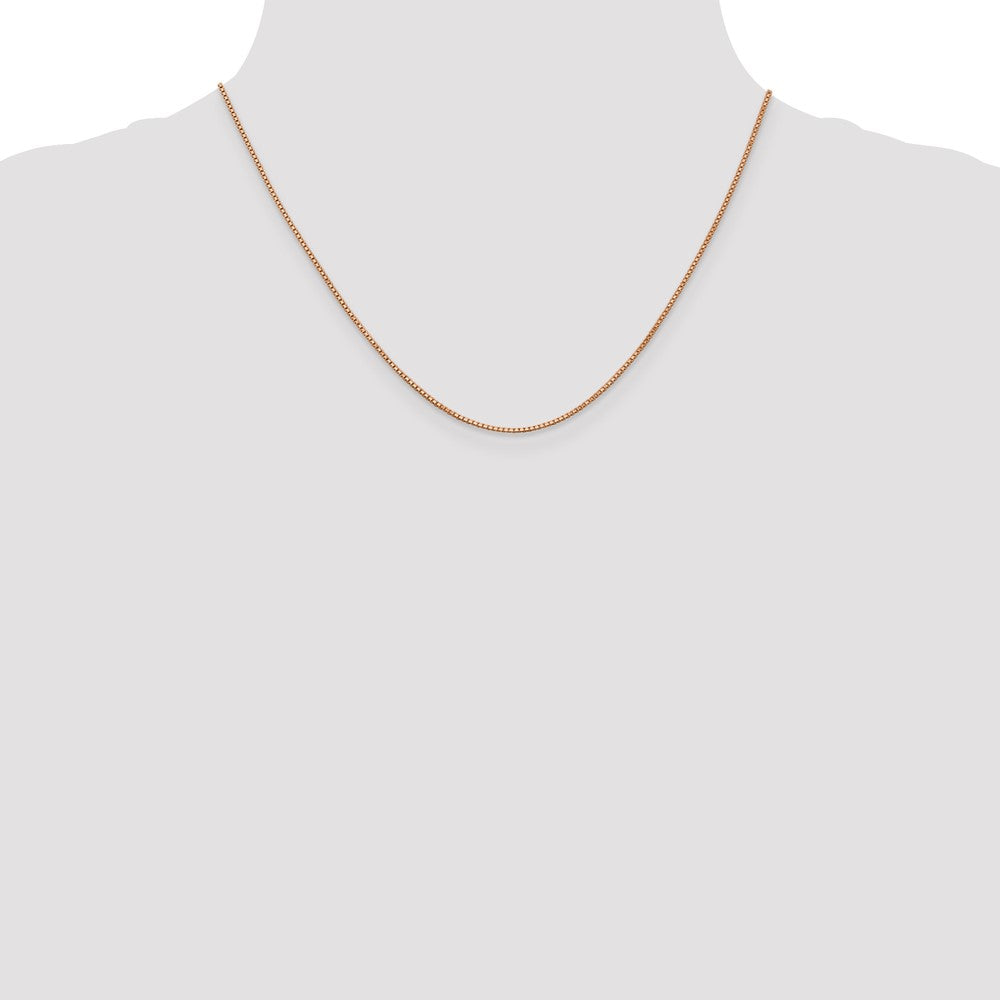 14K Roségold 1mm Venezianer Glieder mit Karabinerverschluss Halskette