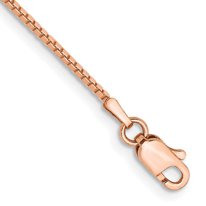 14K Roségold 1mm Venezianer Glieder mit Karabinerverschluss Gliederarmband