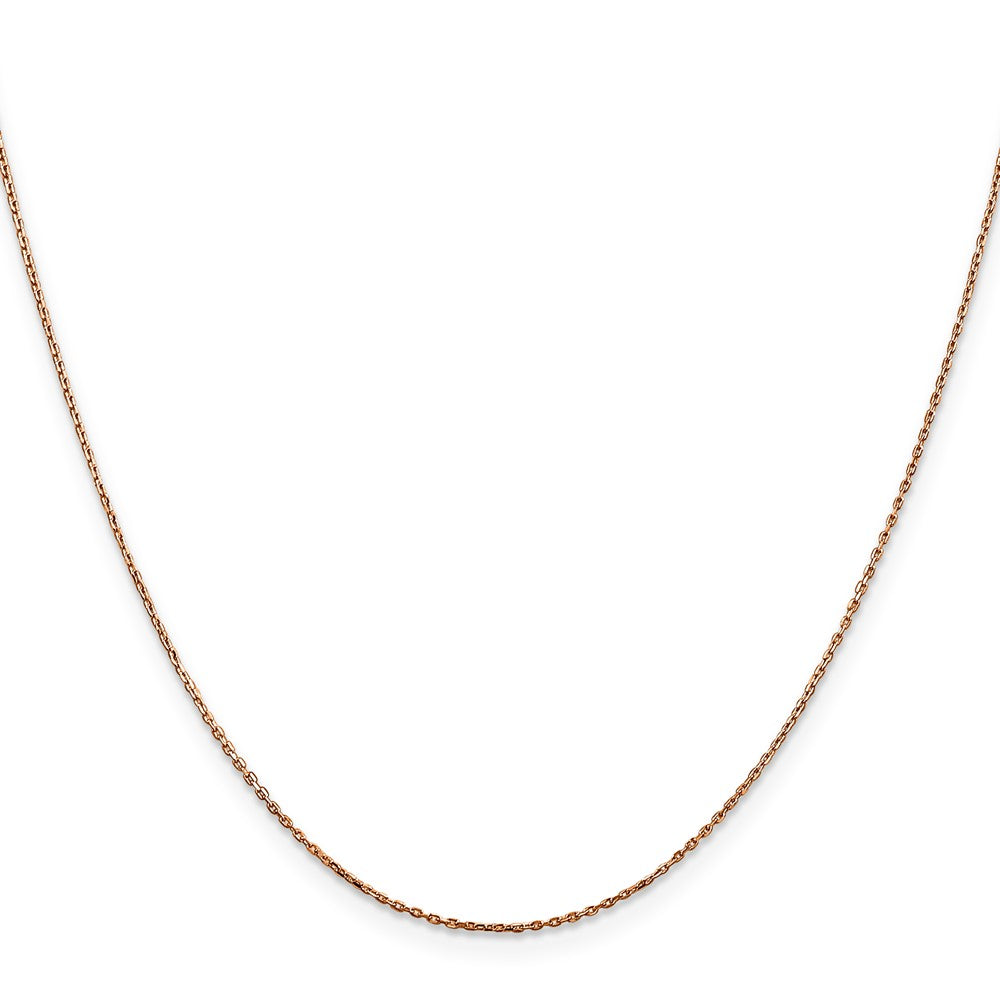 14K Roségold.8mm Diamantiert Ankerkette mit Karabinerverschluss Halskette