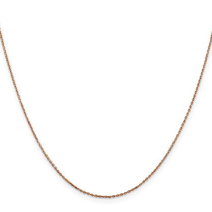 14K Roségold.8mm Diamantiert Ankerkette mit Karabinerverschluss Halskette