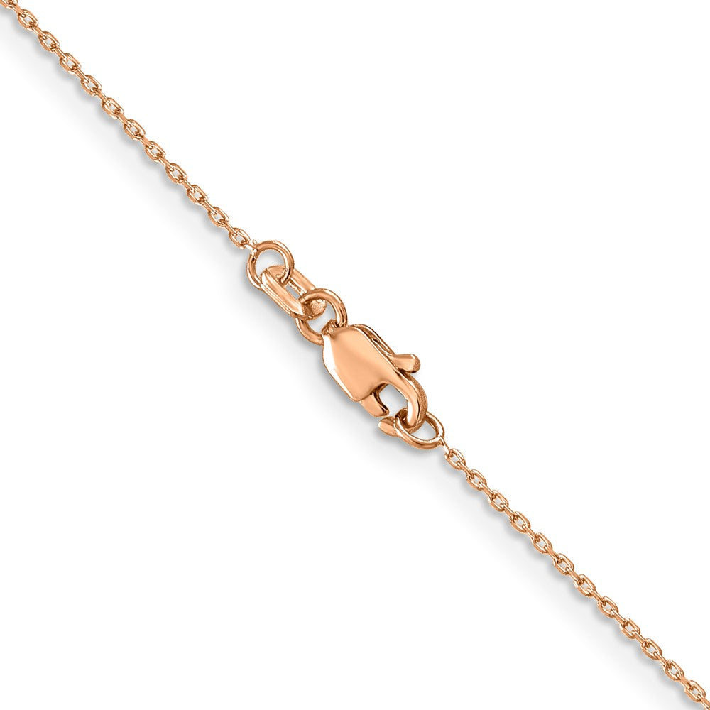 14K Roségold.8mm Diamantiert Ankerkette mit Karabinerverschluss Halskette