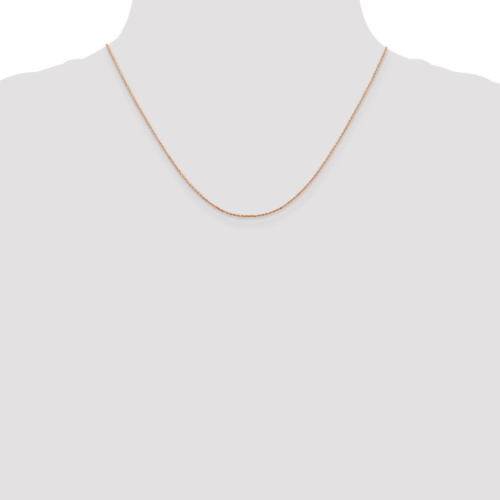 14K Roségold.8mm Diamantiert Ankerkette mit Karabinerverschluss Halskette