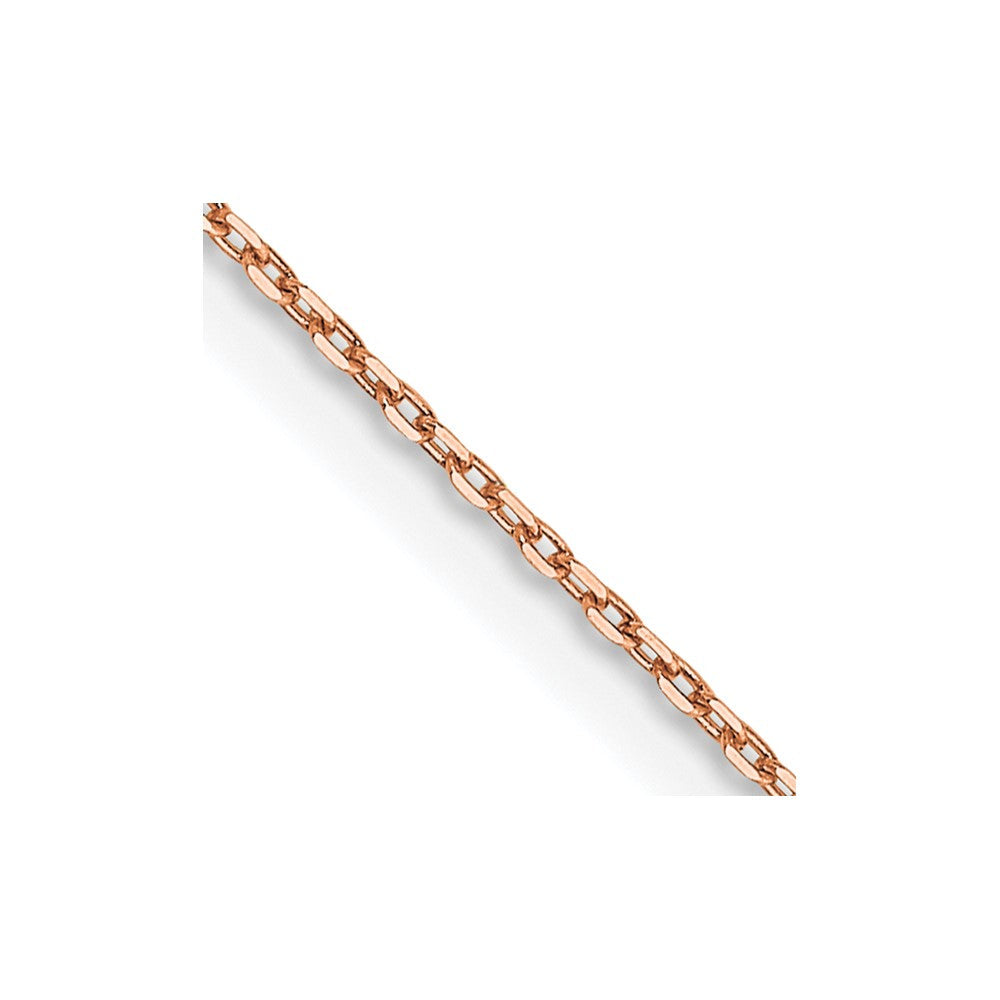 14K Roségold.8mm Diamantiert Ankerkette mit Karabinerverschluss Halskette