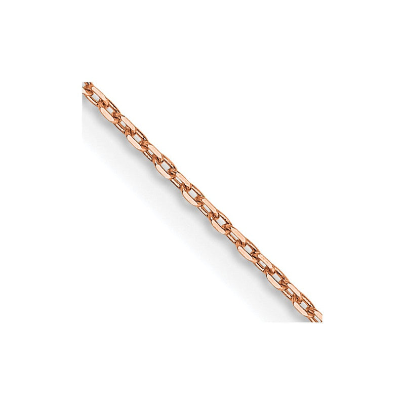 14K Roségold.8mm Diamantiert Ankerkette mit Karabinerverschluss Halskette