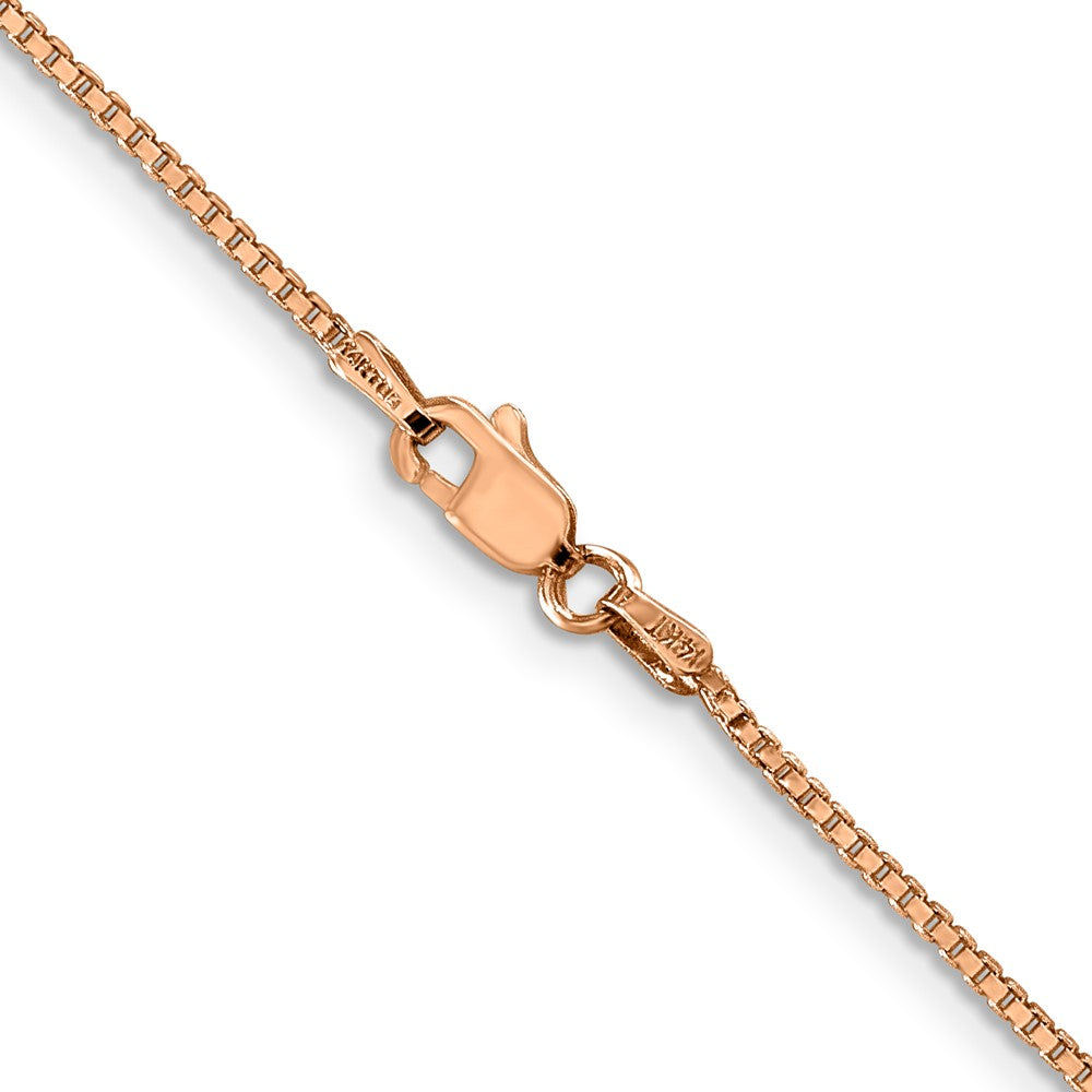 14K Roségold 1.10mm Venezianer Glieder mit Karabinerverschluss Halskette