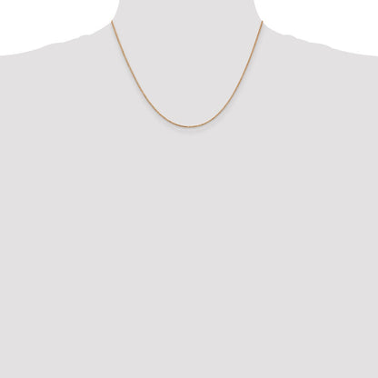 14K Roségold 1.10mm Venezianer Glieder mit Karabinerverschluss Halskette