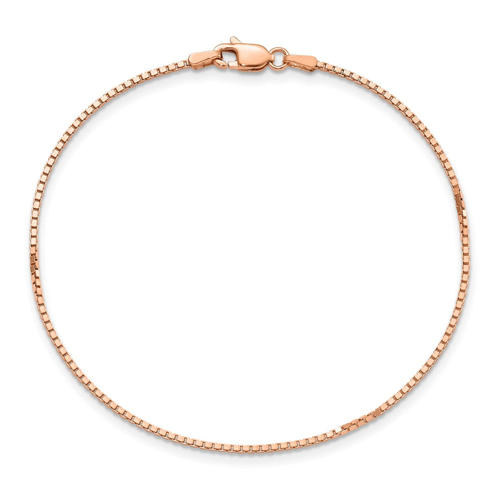 14K Roségold 1.10mm Venezianer Glieder mit Karabinerverschluss Gliederarmband