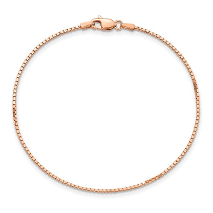 14K Roségold 1.10mm Venezianer Glieder mit Karabinerverschluss Gliederarmband