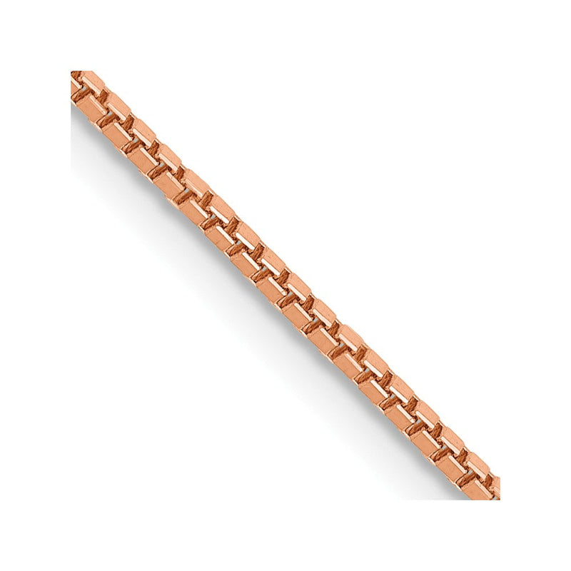 14K Roségold 1.10mm Venezianer Glieder mit Karabinerverschluss Halskette