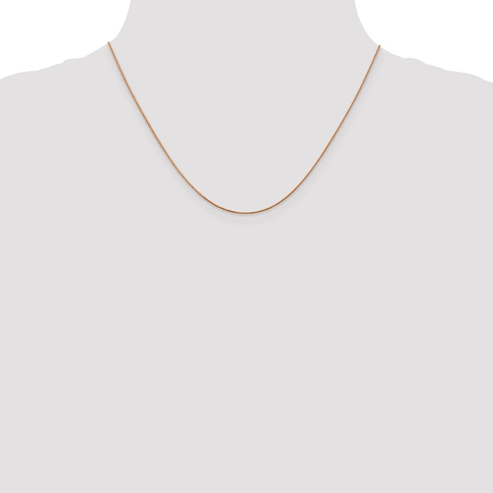 14K Roségold.85mm Diamantiert Ährenkette mit Karabinerverschluss Halskette