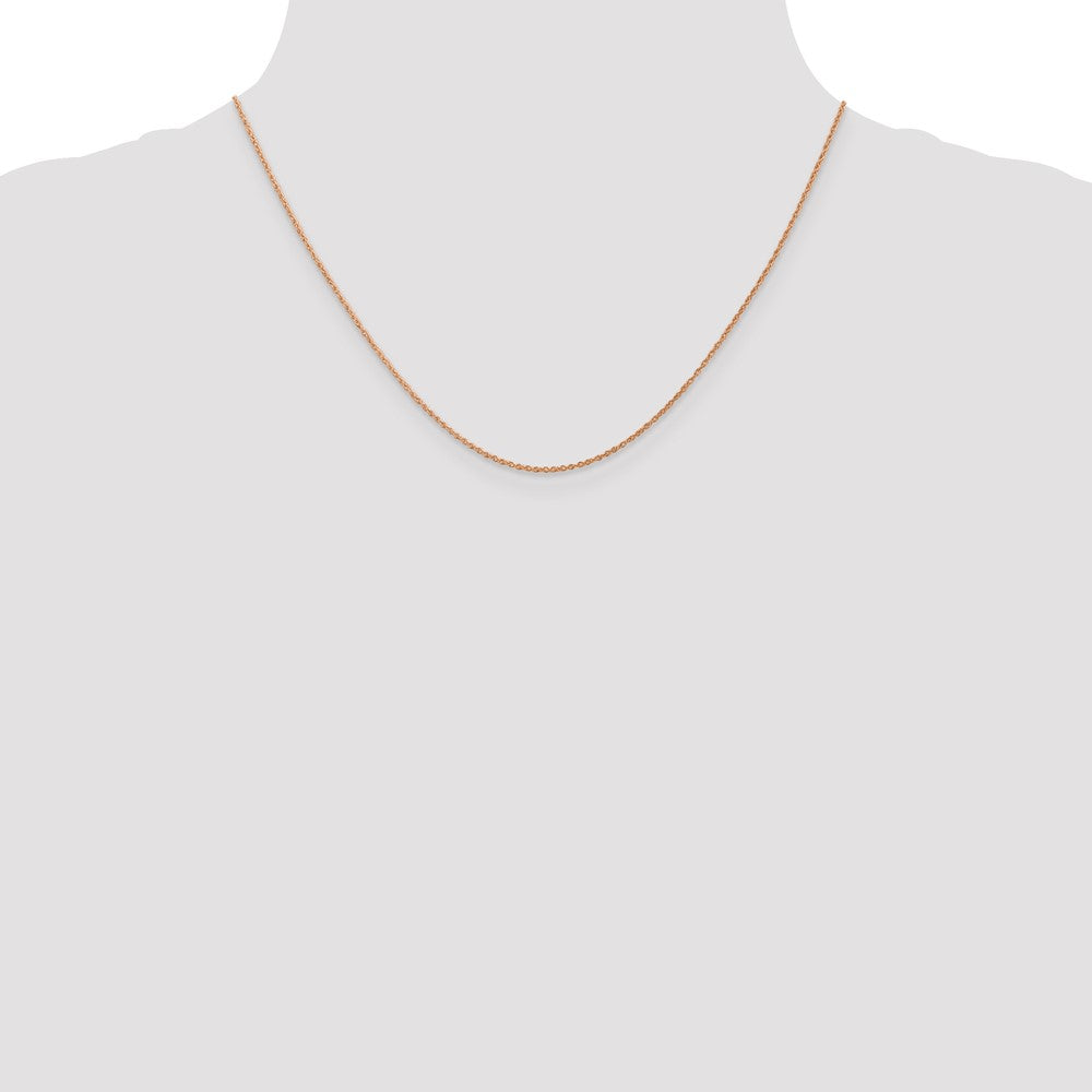 14K Roségold.8mm Baby Kordel mit Federring Verschluss Halskette