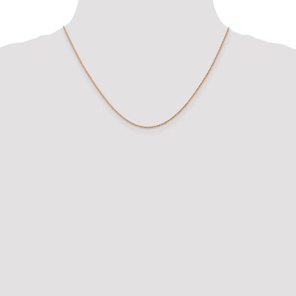 14K Roségold.8mm Baby Kordel mit Federring Verschluss Halskette
