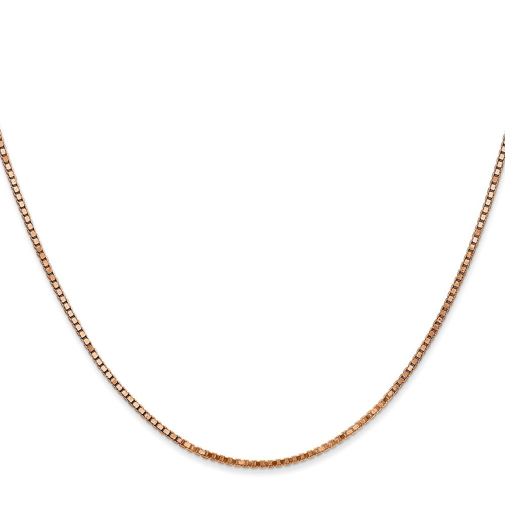 14K Roségold 1.3mm Venezianer Glieder mit Karabinerverschluss Halskette