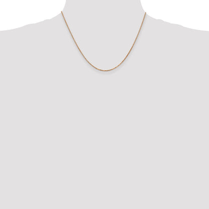14K Roségold 1.3mm Venezianer Glieder mit Karabinerverschluss Halskette