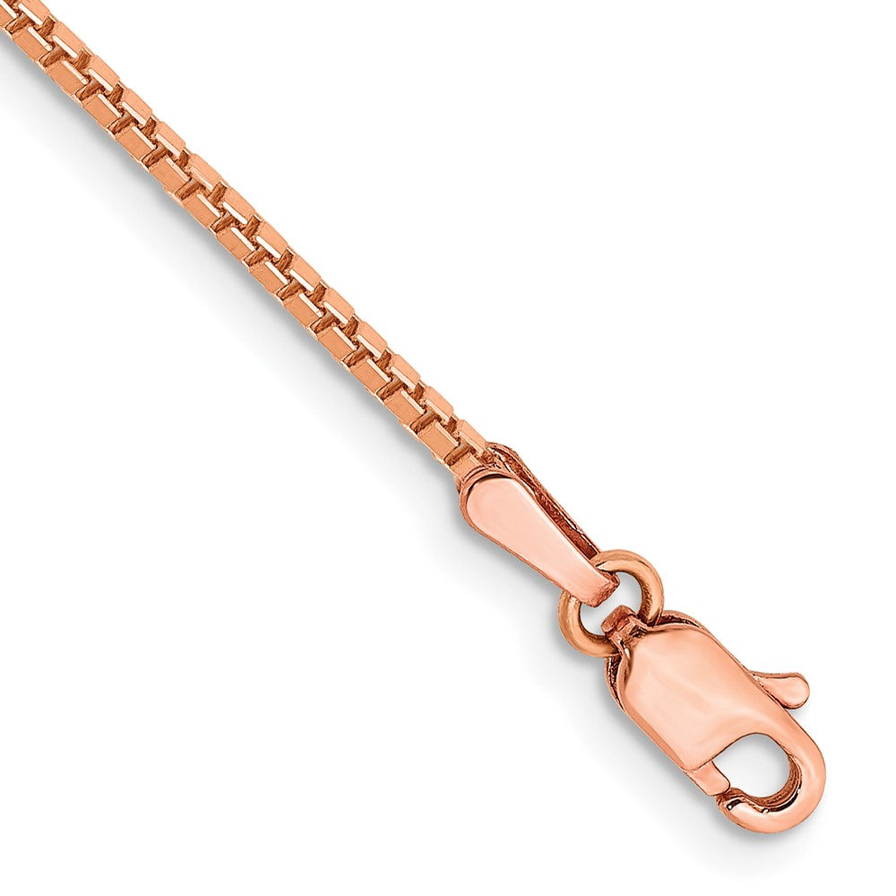 14K Roségold 1.3mm Venezianer Glieder mit Karabinerverschluss Gliederarmband