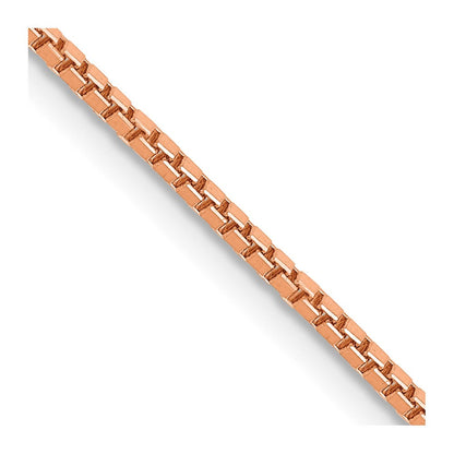 14K Roségold 1.3mm Venezianer Glieder mit Karabinerverschluss Halskette