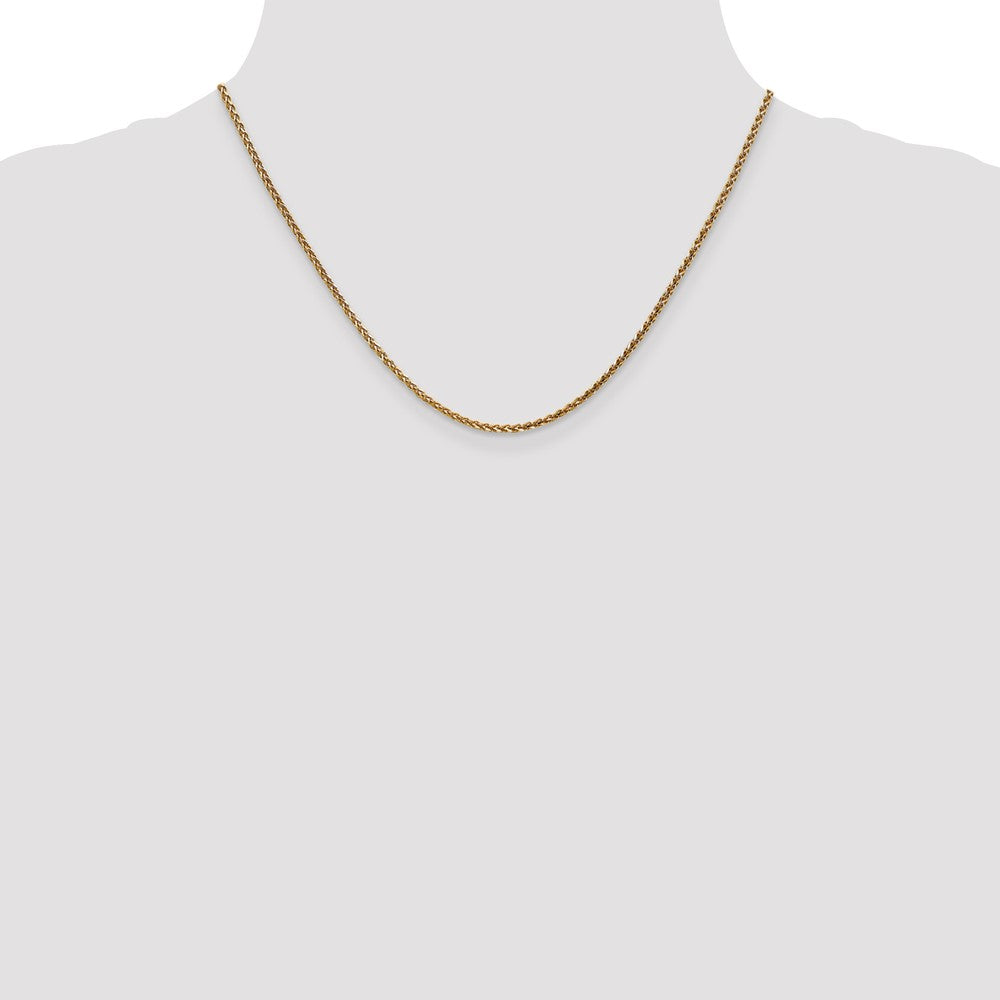 14K Roségold 2.1mm Diamantiert Ährenkette mit Karabinerverschluss Halskette