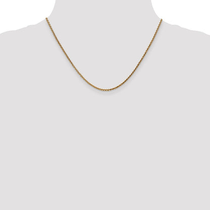 14K Roségold 2.1mm Diamantiert Ährenkette mit Karabinerverschluss Halskette