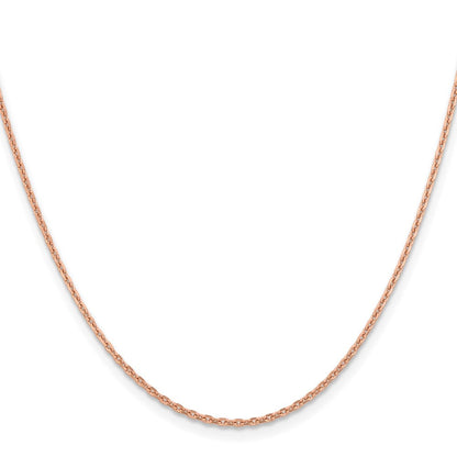 14K Roségold 1.65mm Diamantiert Ankerkette mit Karabinerverschluss Halskette