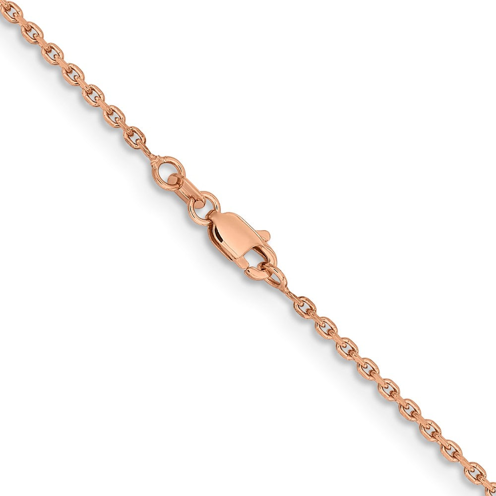 14K Roségold 1.65mm Diamantiert Ankerkette mit Karabinerverschluss Halskette