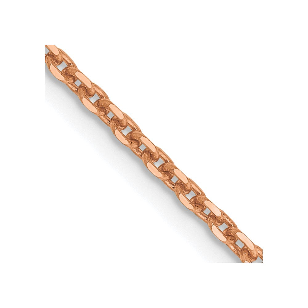 14K Roségold 1.65mm Diamantiert Ankerkette mit Karabinerverschluss Halskette