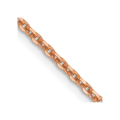 14K Roségold 1.65mm Diamantiert Ankerkette mit Karabinerverschluss Halskette