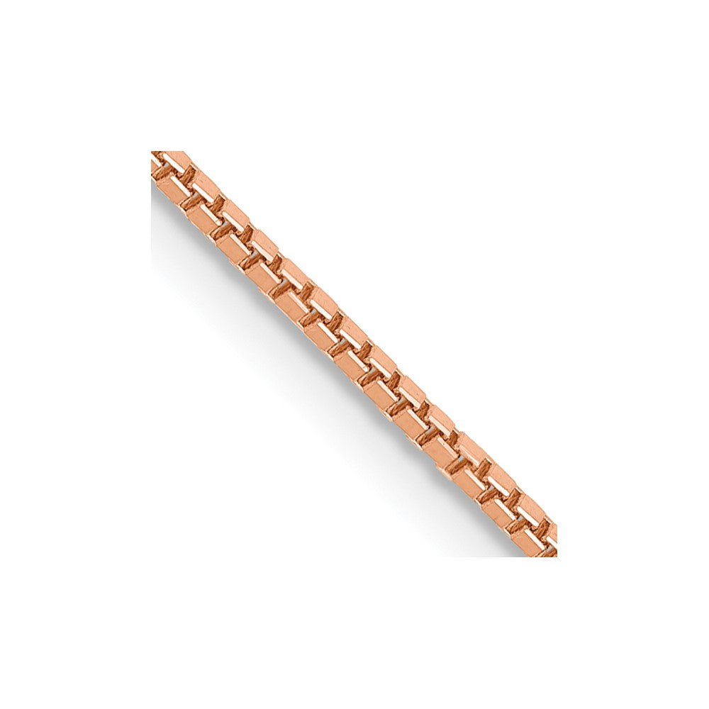 14K Roségold 1mm Venezianer Glieder mit Karabinerverschluss Halskette