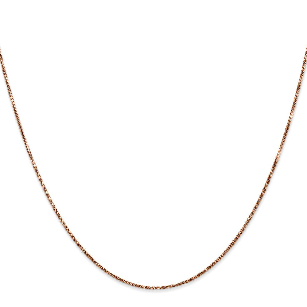 14K Roségold 1.05mm Diamantiert Ährenkette mit Karabinerverschluss Halskette