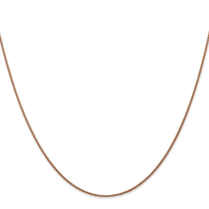 14K Roségold 1.05mm Diamantiert Ährenkette mit Karabinerverschluss Halskette