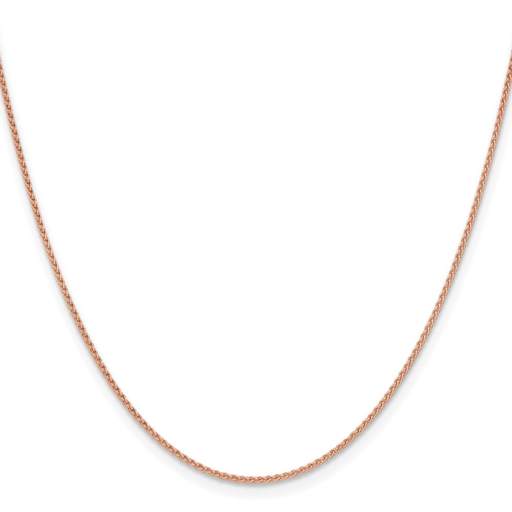 14K Roségold 1.25mm Massiv Poliert Ährenkette mit Karabinerverschluss Halskette