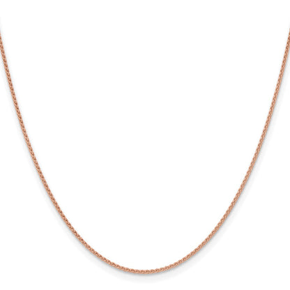14K Roségold 1.25mm Massiv Poliert Ährenkette mit Karabinerverschluss Halskette