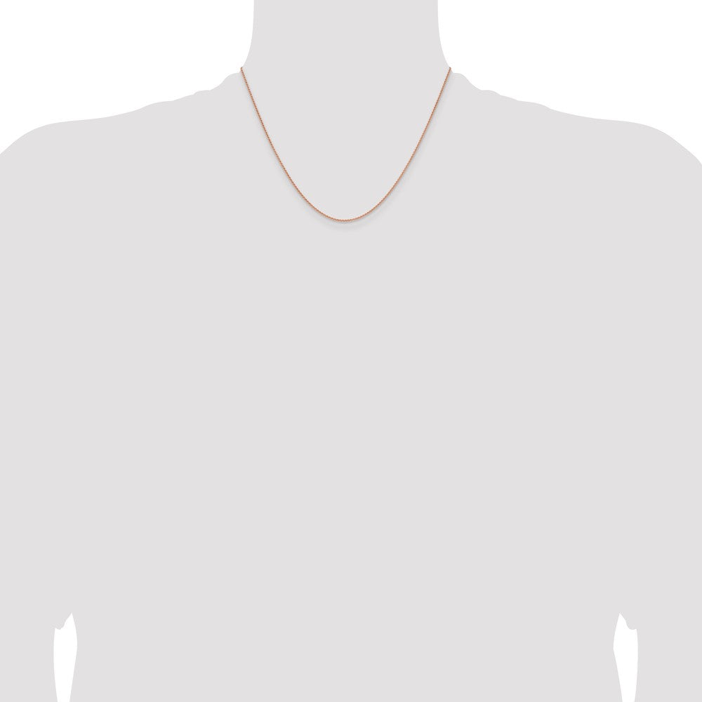 14K Roségold 1.25mm Massiv Poliert Ährenkette mit Karabinerverschluss Halskette