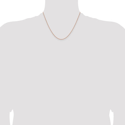 14K Roségold 1.25mm Massiv Poliert Ährenkette mit Karabinerverschluss Halskette