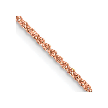14K Roségold 1.25mm Massiv Poliert Ährenkette mit Karabinerverschluss Halskette