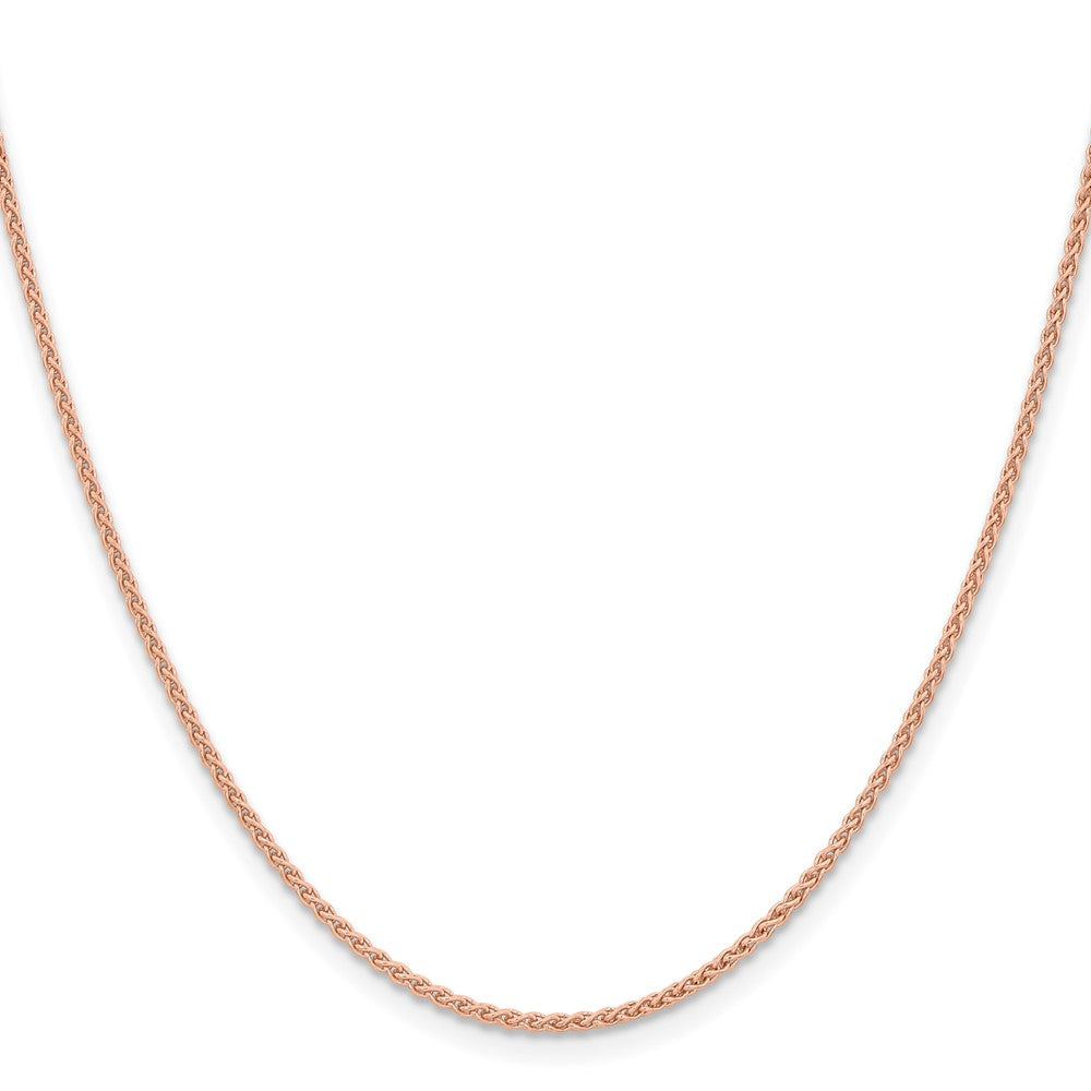 14K Roségold 1.7mm Massiv Poliert Ährenkette mit Karabinerverschluss Halskette