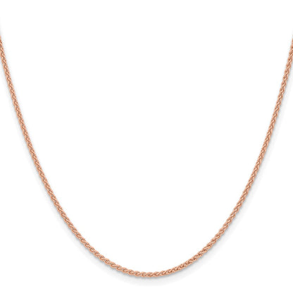 14K Roségold 1.7mm Massiv Poliert Ährenkette mit Karabinerverschluss Halskette