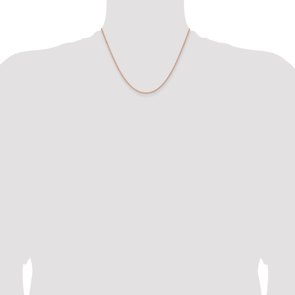 14K Roségold 1.7mm Massiv Poliert Ährenkette mit Karabinerverschluss Halskette