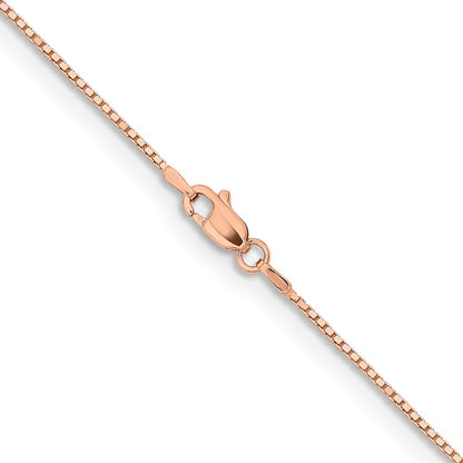 14K Roségold.95mm Venezianer Glieder mit Karabinerverschluss Halskette