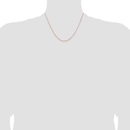 14K Roségold.95mm Venezianer Glieder mit Karabinerverschluss Halskette