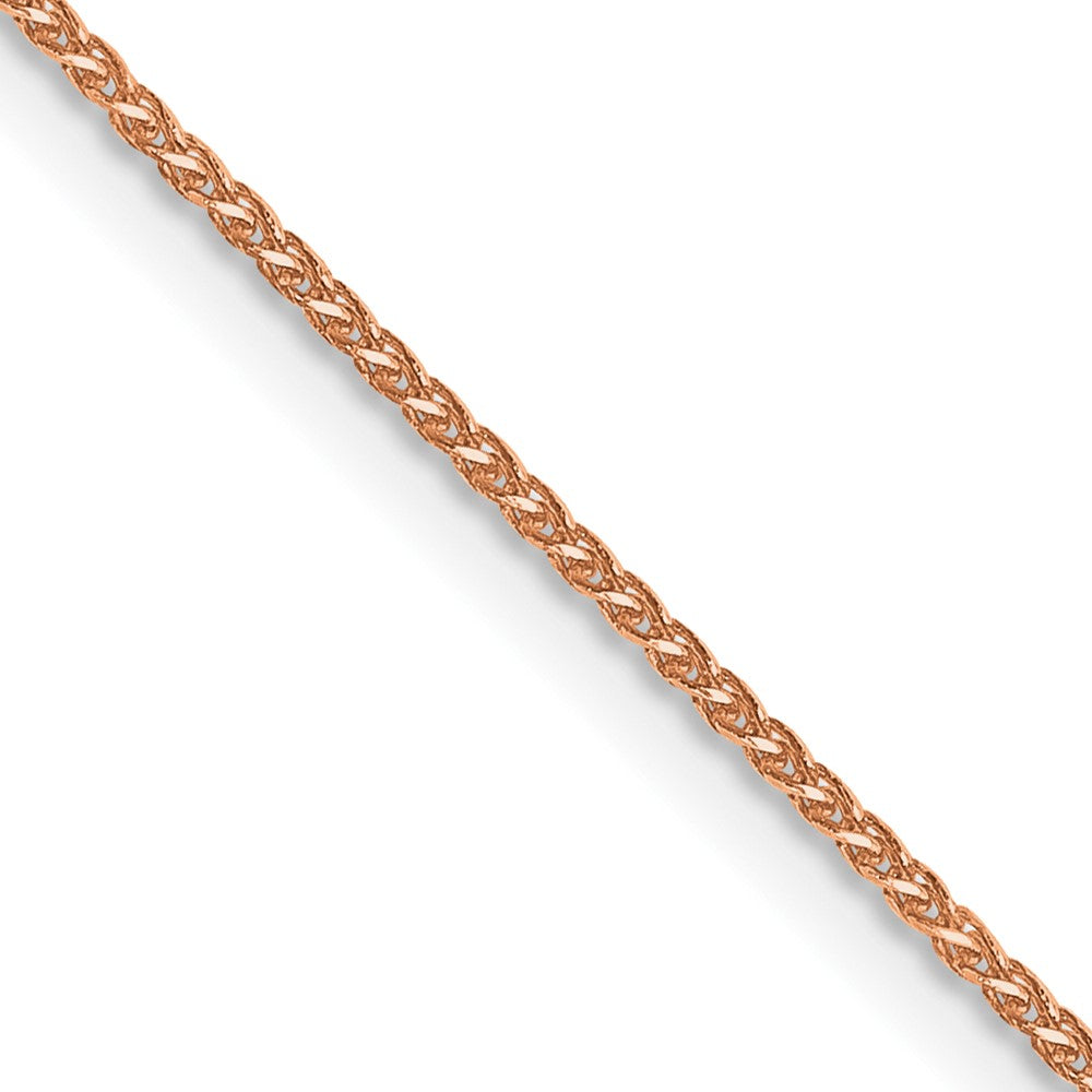 14K Roségold 1.05mm Diamantiert Ährenkette mit Karabinerverschluss Halskette