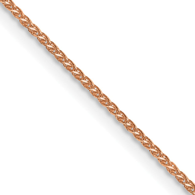 14K Roségold 1.05mm Diamantiert Ährenkette mit Karabinerverschluss Halskette