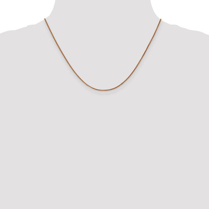 14K Roségold 1.25mm Diamantiert Ährenkette mit Karabinerverschluss Halskette