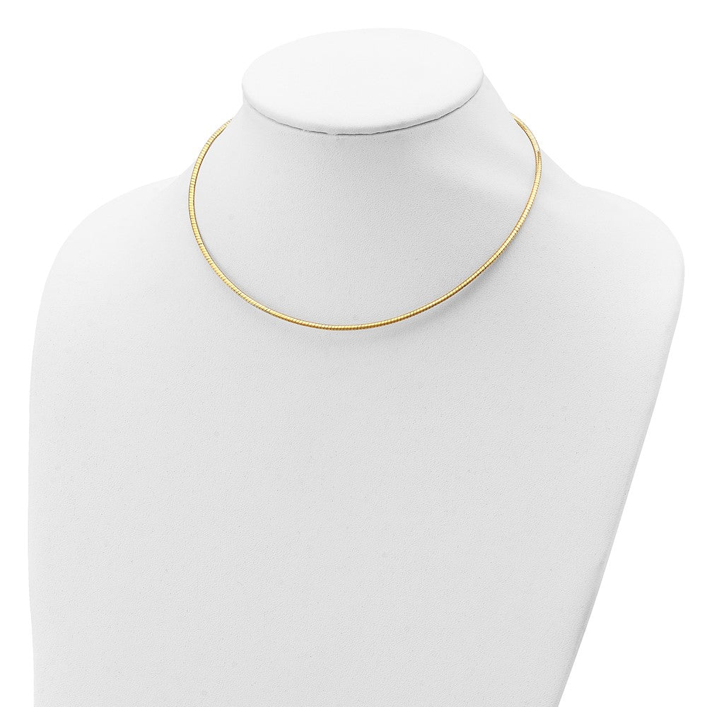 16 Zoll Sterlingsilber Gold-beschichtet 2mm Wendbar mit 2 Zoll Verlängerung Cubetto Halskette
