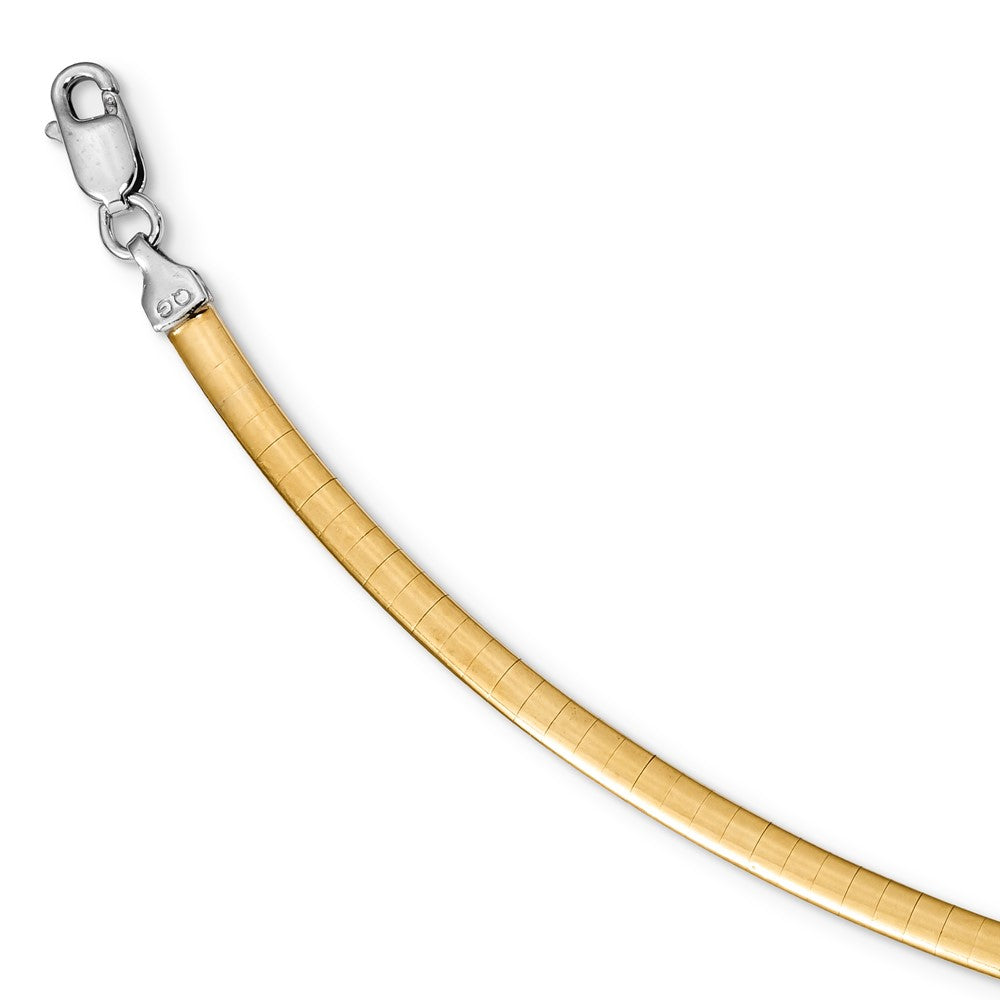 Sterlingsilber Gold-beschichtet 3mm Wendbar mit 2 Zoll Verlängerung Cubetto Halskette