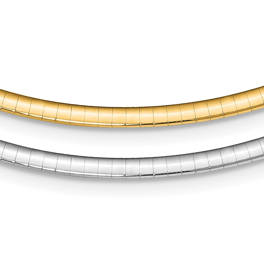 Sterlingsilber Gold-beschichtet 3mm Wendbar mit 2 Zoll Verlängerung Cubetto Halskette