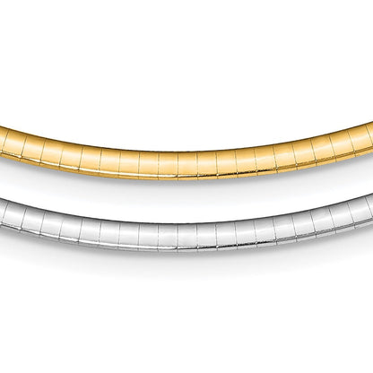 Sterlingsilber Gold-beschichtet 3mm Wendbar mit 2 Zoll Verlängerung Cubetto Halskette