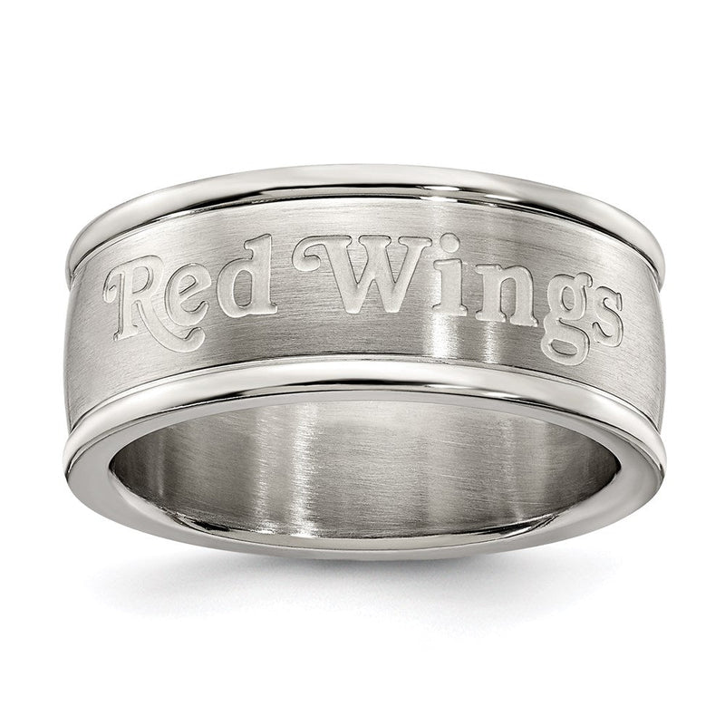 Edelstahl Detroit Rot Flügel Logo Ring Größe 8